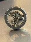 Vintage Gents Men s Caduceus Cuff Links Silver   Gold Two-tone Hitchcock Medical