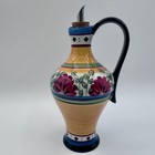 Pier 1 Hand Painted Ceramic Oil Vinegar Cruet Colorful Mediterranean 8 5 