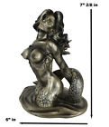 Ebros Aged Bronze Resin Nude Seductive Mermaid Statue 7 25  Tall