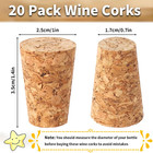 20 Pack Soft Wood Tapered Corks  Leakproof Plugs For Wine  Beer   Liquor Bottles