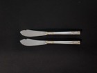 Wallace Sterling    golden Aegean Weave Set Of 2 Master Butters    cond