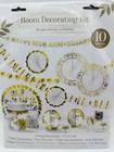 Happy 50th Anniversary Gold White Wedding Party Room Decorating Kit 10 Pieces