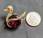 Beautiful Large Rhinestones Vintage Swan Pin
