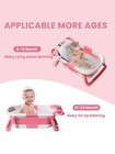 Foldable Newborn Baby Bath Tub - With Drain Hole  Soft Pad anti-slip pink