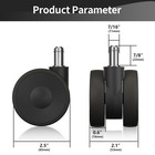 5pcs 2 5  Office Chair Casters 600lbs Heavy Duty Silent Anti-scratch Replacement