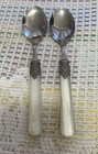 Eme Napolean Vintage 2 Teaspoon 18 10 Italy Mother Of Pearl Colored Handle