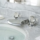 Bathroom Sink Faucet 3 Hole Widespread Waterfall Bathroom Basin Vanity Mixer Tap