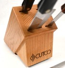 Lot 5 Cutco Knives W  Knife Block 1723 1729 Carver 1725 French Chef Resin Handle
