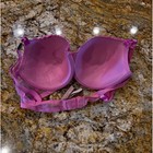Victorias Secret Pink Floral Lace Mesh Push Up Bra 40c St 11210532 Cc 12t1