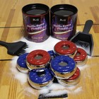 Shuffleboard Pucks And Sand Set - 2 1 8  Table Pucks With 2 Cans Wax  Mini Brush