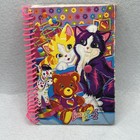 Vintage 90s Lisa Frank Cats And Bears  Spiral Mini Notebook W  Snap Closure