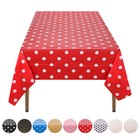 Rectangle Plastic Vinyl Polka Dot Table Cover Cloth Wipe Clean Party Tablecloth