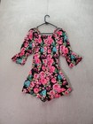 Kensie Romper Girls Sz 14 16 Multi Floral Cold Shoulder Sleeves Off The Shoulder