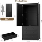 31 5 l X 19 7  w X 69 5  h Armoire Wardrobe Closet W  3 Drawers Wardrobe Cabinet