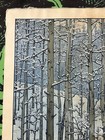 Toshi Yoshida Original Woodblock Print  aspen  Deer Colorad Mountain Signed 1973