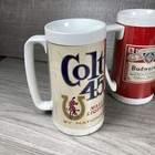 Lot 5 Vtg Thermo-serv Plastic Beer Mugs Cups Budweiser Colt 45 Schmidt   s Stroh   s
