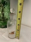 Antique Apothecary Jar Glass Bottle    wt   Co H    5 5  Tall W Glass Stopper Top
