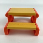 Little Tikes Dollhouse Furniture Picnic Table Orange Yellow Pretend Vintage Toy
