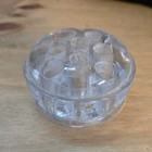 3  Vintage 11 Hole Rimmed Clear Glass Flower Frog