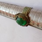 Stunning Ancient Roman Silver Ring With Green Stone     Rare Collector Piece