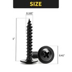 Wood Screws 1 Inch  110 Pcs Fixlink Premium Phillips Truss Head Black Wood Screw