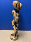 Unique   Wonderful Hand Carved Wood 2 Adults W Child Hardwood 16    Tall