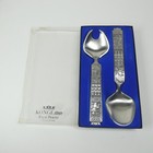 Konge Tinn Pewter Norway 2 Serving Spoons Salad Servers Set Vintage