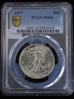 1937 Walking Liberty Half Dollar 50c Pcgs Ms 66 Nice High Grade Us 90  Silver