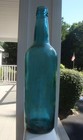 Antique Teal-marine 12  Liquor Bottle