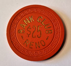 Bank Club Casino  Reno   25   Casino  Chip Rare
