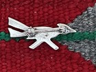 Vtg  Estate native Navajo Roadrunner Bird Turquoise Inlay Sterling Silver Pin r