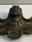Vintage Ink Reservoir Inkwell Victorian Art Nouveau Brass French Ornate