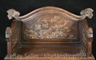 17 2  Old China Huanghuali Wood Hand Carving Lotus Fish Pattern Furniture Chair