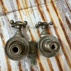Antique Old Hot Cold Bathroom Sink Faucet Spouts Handle Set Pair Parts Usa