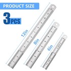 Dtdnzkn 3 Pack Stainless Steel Ruler Set - Includes 6 Inch 15 Mm  8 Inch