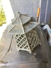 Vintage Japanese Cast Iron Garden Pagoda Candle Lantern  6 Sided 10   h X 9   w