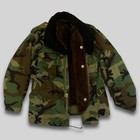 Us M65 Field Jacket Woodland Camo Removable Karakul   Sheepskin Liner Large Rare