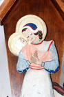 Vintage 1946 French Primitive Folk Art Wood Carved Painted Mother Child Wall