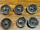 Buttons 6 Brown Dome Shank Back  Round Plastic  1 8 Cm Vtg