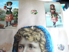 1876 Antique Scrapbook Page-scraps On Both Sides-trade Card  Calling Card   More