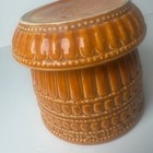 Orange Mid Century Modern Mccoy Art Pottery 5  Wide Flower Pot W  Saucer Mcm