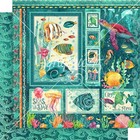 Graphic 45 Seas The Day Decorative Papers 8x8 Paper Pack Ephemera Diecuts