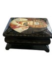  vintage  Russian Princess Hand Painted Fedoskino Lacquer Trinkett Box  3  X 2 