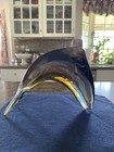 Vintage Genuine Exbor Bohemian Art Glass Fish Sculpture  Stamped  Mint 