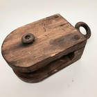 Antique Wooden Pulley Single Wood Rope Rustic Barn Hay  Vintage Farmhouse Decor 
