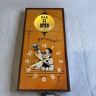 1970 s  bar Is Open  Spartus Model 6070 Wall Clock Light Tested   Working Rare