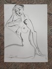Cramolini Female Figure Nude Quick Sketch Charcoal Drawing Orig Art Not A Print