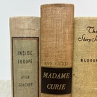 Antique Vintage Books Lot Of 6 Tan Neutral Buff Prop Shelf Display Decor Stack