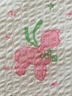 Vtg Juvenile Novelty Baby Nursery Cotton Seersucker Fabric 20x48 Cute Pink Lamb