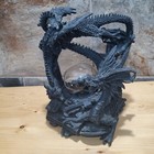 Dark Dragons Of The Earth With Plasma Ball Statue